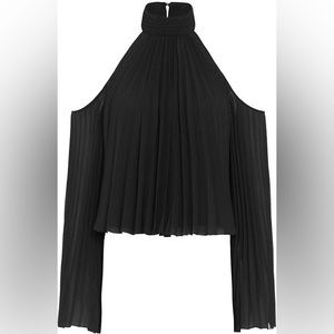 Exclusive for Intermix - Perris black cold shoulder pleated blouse